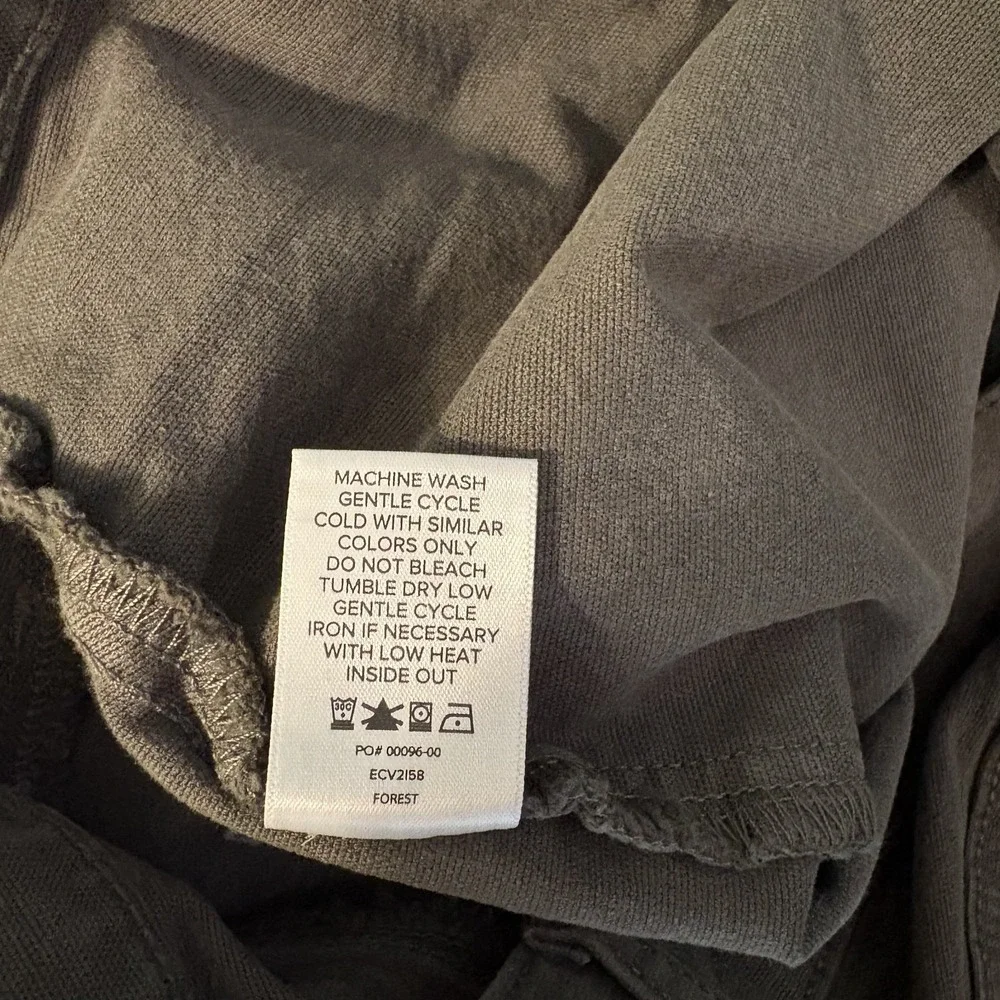 Evereve Emerson Barrel Leg Ankle Pants Olive Green Size 30 Cotton Stretch Casual